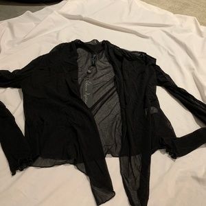 NEW ELANA KATTAN BLACK OPEN FRONT TOP JACKET